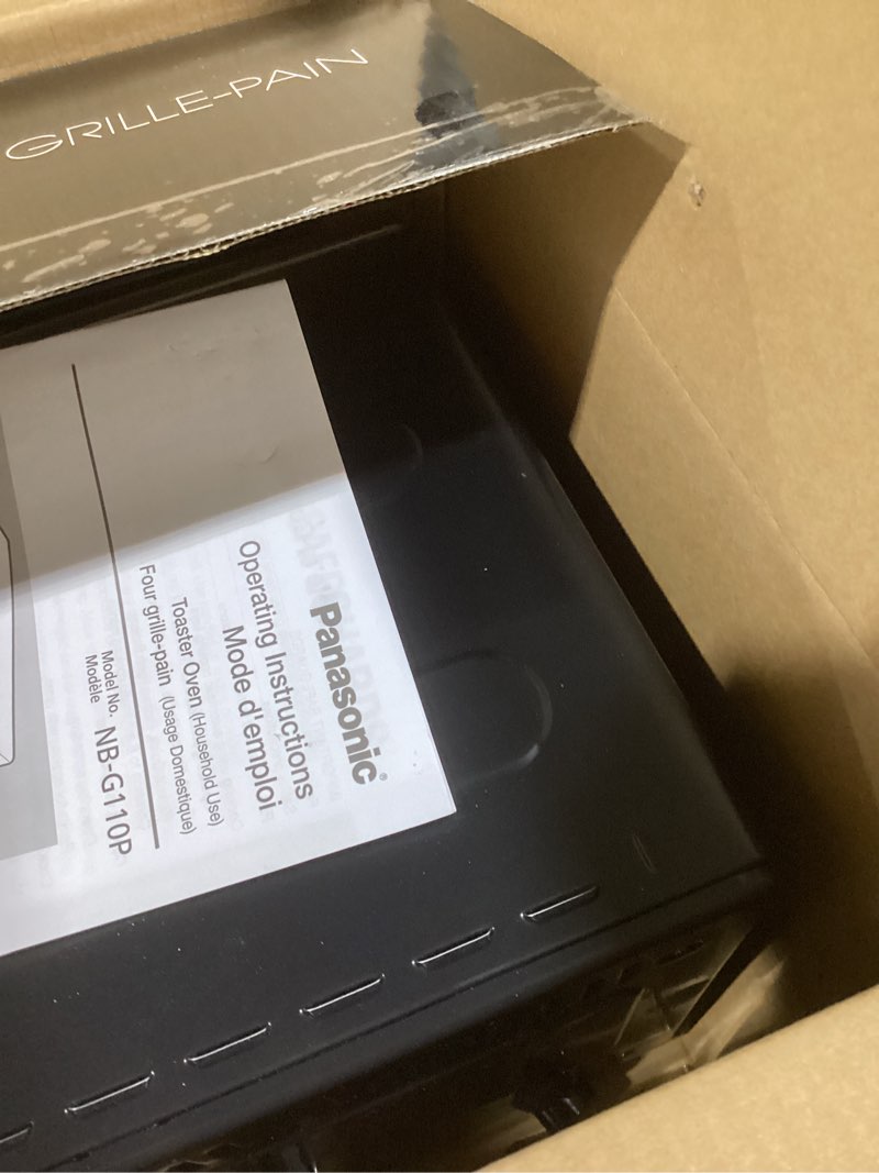 Condition photo showing item condition for Panasonic FlashXpress Toaster Oven Countertop, 4-Slice Compact Size with Double Infrared Heating, 6 Auto Cook Options and Precise Temperature Control, 1300W - NB-G110P-K (Black) FlashXpress Compact Black