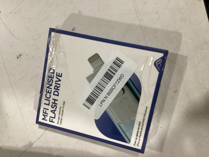 Condition photo showing New/Like New for Apple MFi Certified 256GB Flash Drive for iPhone Thumb Drive Photo Stick, USB Memory Stick iPhone Flash Drive for Photos Videos, High Speed Jump Drive Compatible for iPhone/iPad/Android/PC (Purple) Purple 256GB