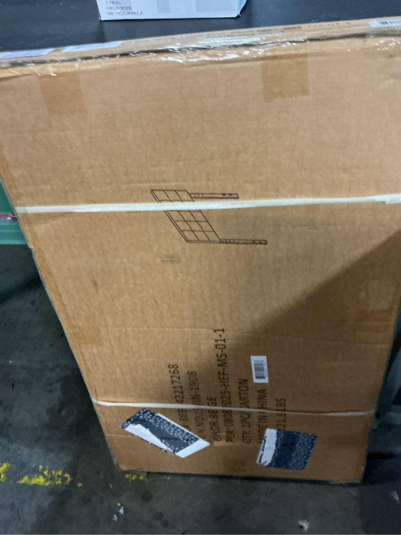Condition photo showing New/Like New for flash furniture bedford box stitch tufted upholstered twin size headboard in beige fabric beige twin