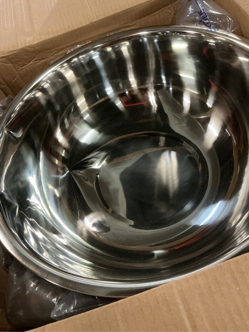 Condition photo showing As Is for Winco 20 Quart Stainless Steel Mixing Bowl for Commercial Use