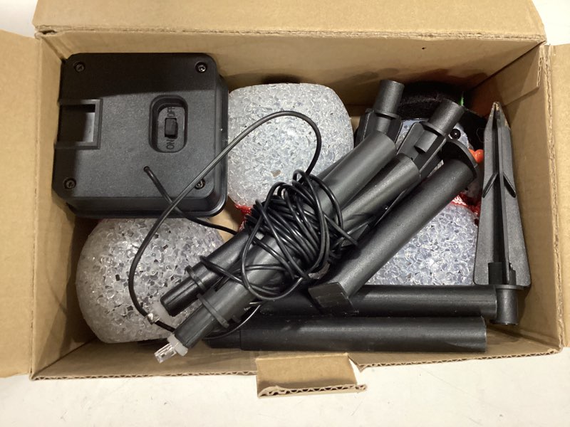 Condition photo showing As Is for LIGHTSHINE 3PCS Snowman Shape Solar Christmas Lights Decorations, Solar Landscape Pathway Stakes Lights, Outdoor Christmas Decor for Garden, Yard, Patio, Porch (Warm White)