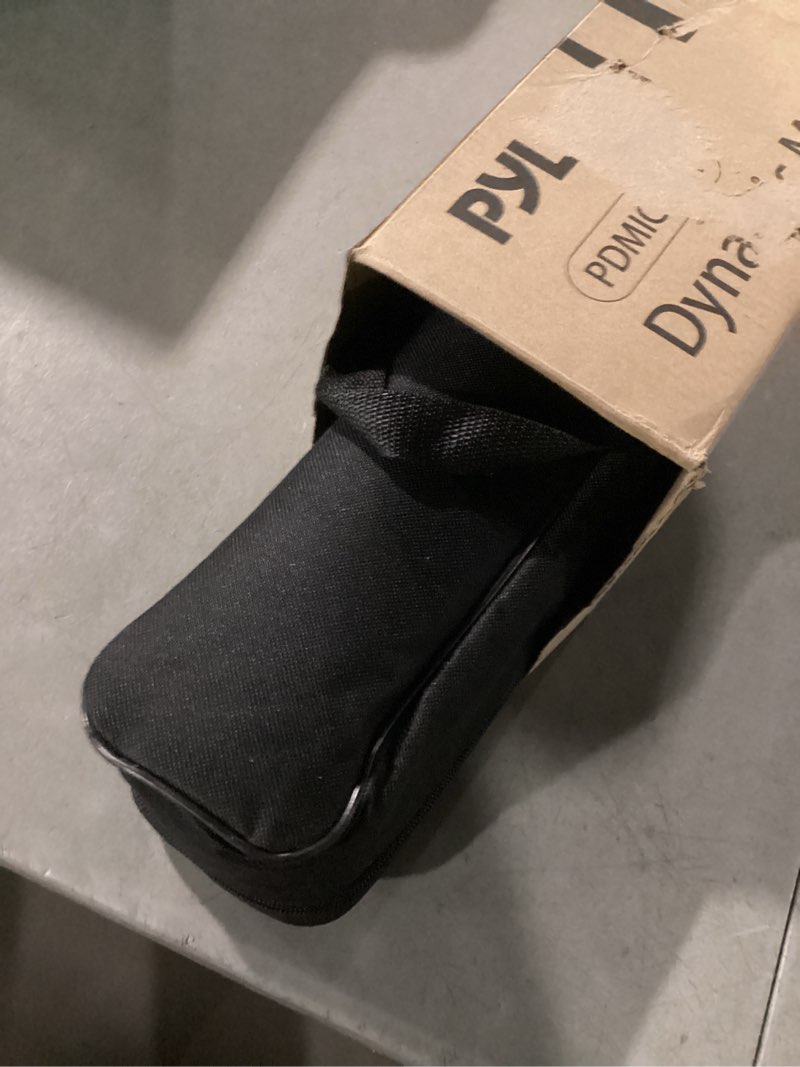 Condition photo showing As Is for Pyle Professional Handheld Dynamic Microphone Kit - Unidirectional Vocal Wired Microphone w/Carry Bag, Metal Mic Stand, Holder/Clip & 16.4ft XLR Audio Cable to 1/4'' Audio Connection PDMIC88ST,Black