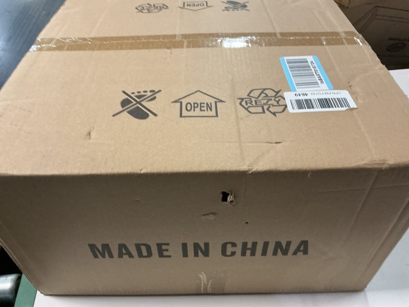 Condition photo showing New/Like New for 8-light sputnik chandelier modern matte black and gold ceiling light, glass globe hanging light fixture for dining room, kitchen island, bedroom, living room glass globe (8-light)