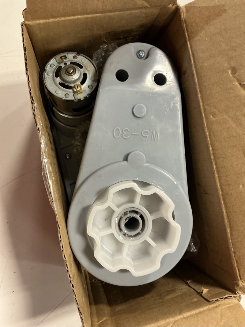 Condition photo showing As Is for pair of 24volt rs775 fast motor gearbox for power wheels motor upgrade,2pcs 12v-24v high torque 775 dc motors for kids ride on toy cars replacement parts gear upgrade