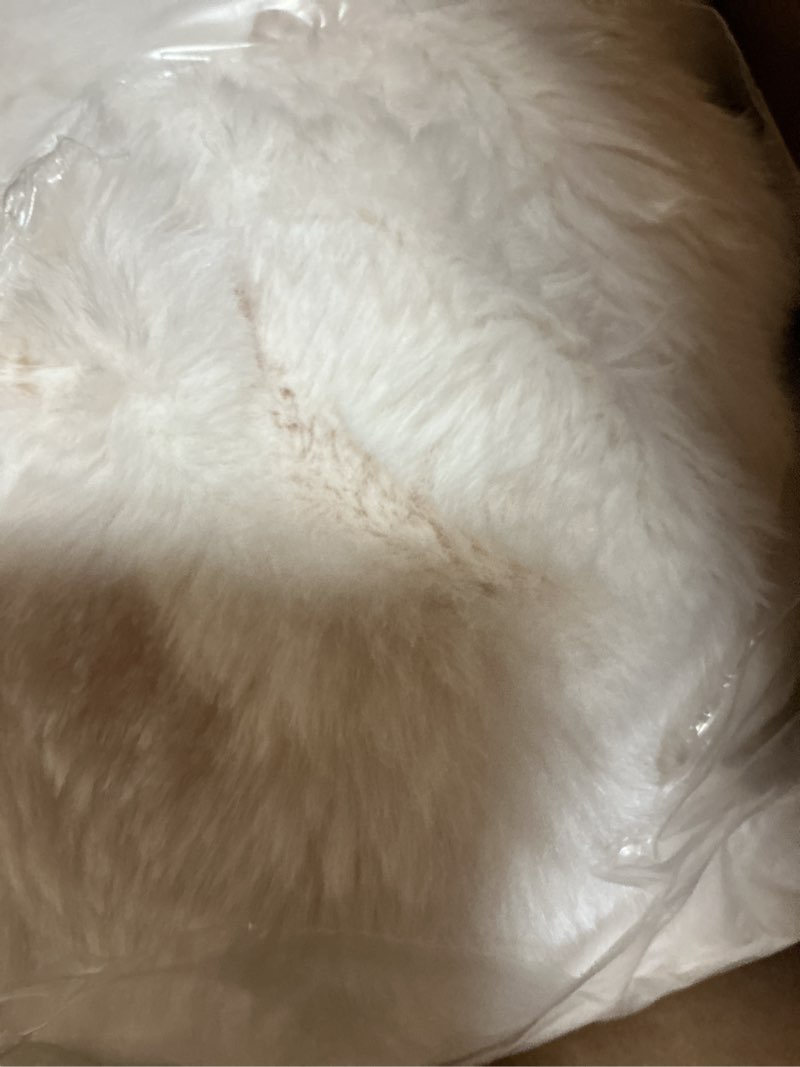 Condition photo showing Good Condition for orinova light beige faux fuzzy fur blanket queen size 90x90 ultra soft thick fluffy blanket queen for bed couch cozy furry home decor 1000 gsm queen (90"w x 90"l) light beige