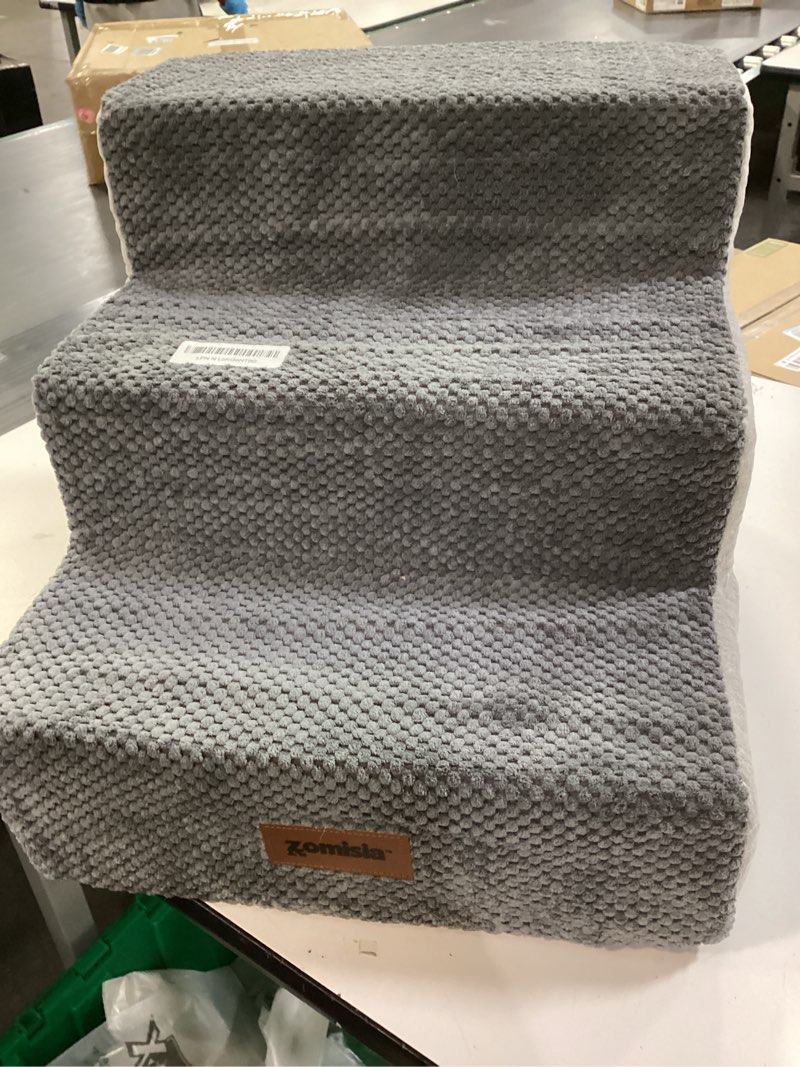 Condition photo showing Good Condition for Dog Stairs for Small Dogs - Pet Stairs 2 in 1 with Zippers Suitable for Couch and Bed, 35D Foam Dog Steps with Non Slip Bottom Grey 4 Steps, Grey