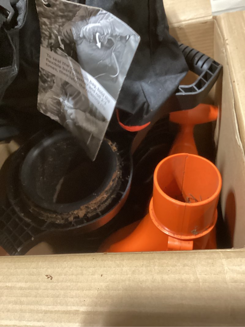 Condition photo showing As Is for BLACK+DECKER Leaf Blower, Leaf Vacuum and Mulcher 3 in 1, Backpack Blowers for Lawn Care,250 mph Airflow, 400 cfm Delivery Power, Reusable Bag Included, Corded (BEBL7000)