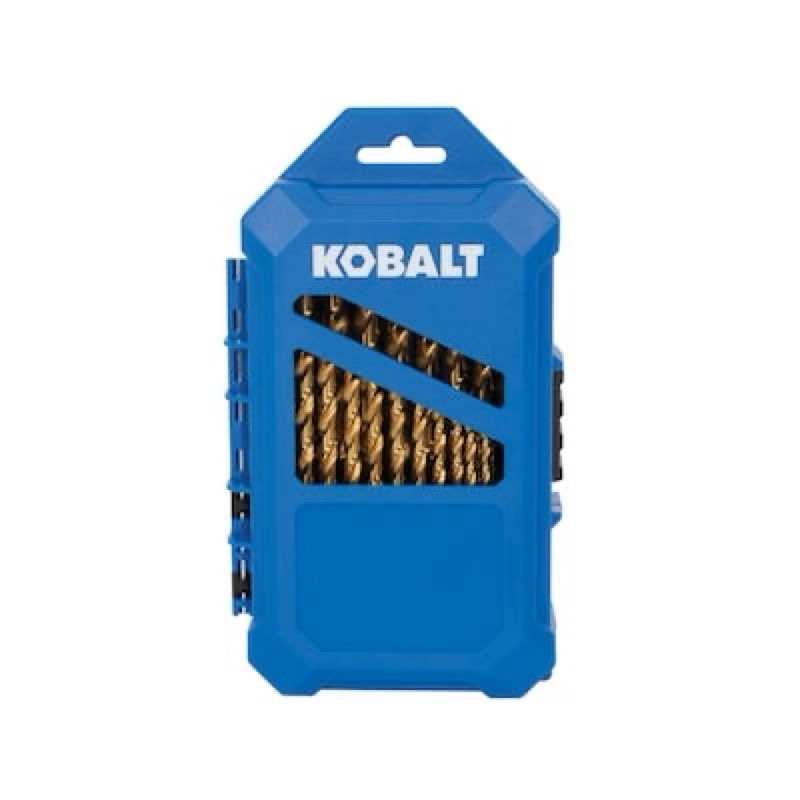 kobalt 29 -piece x titanium coated hss jobber length twist drill bit set