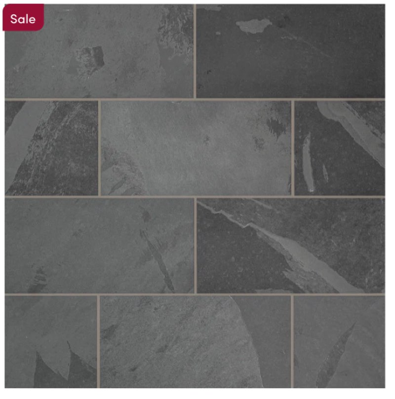 montauk 12\" x 24\" gauged slate floor and wall tile ( 5 pcs) 