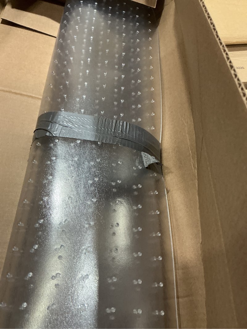Condition photo showing Good Condition for kuyal desk chair mat for carpet, 36'' x 48'' rectangle transparent mats for chairs good for desks, office and home, easy glide, protects floors for low and no pile carpeted floors 36"x48" for carpet