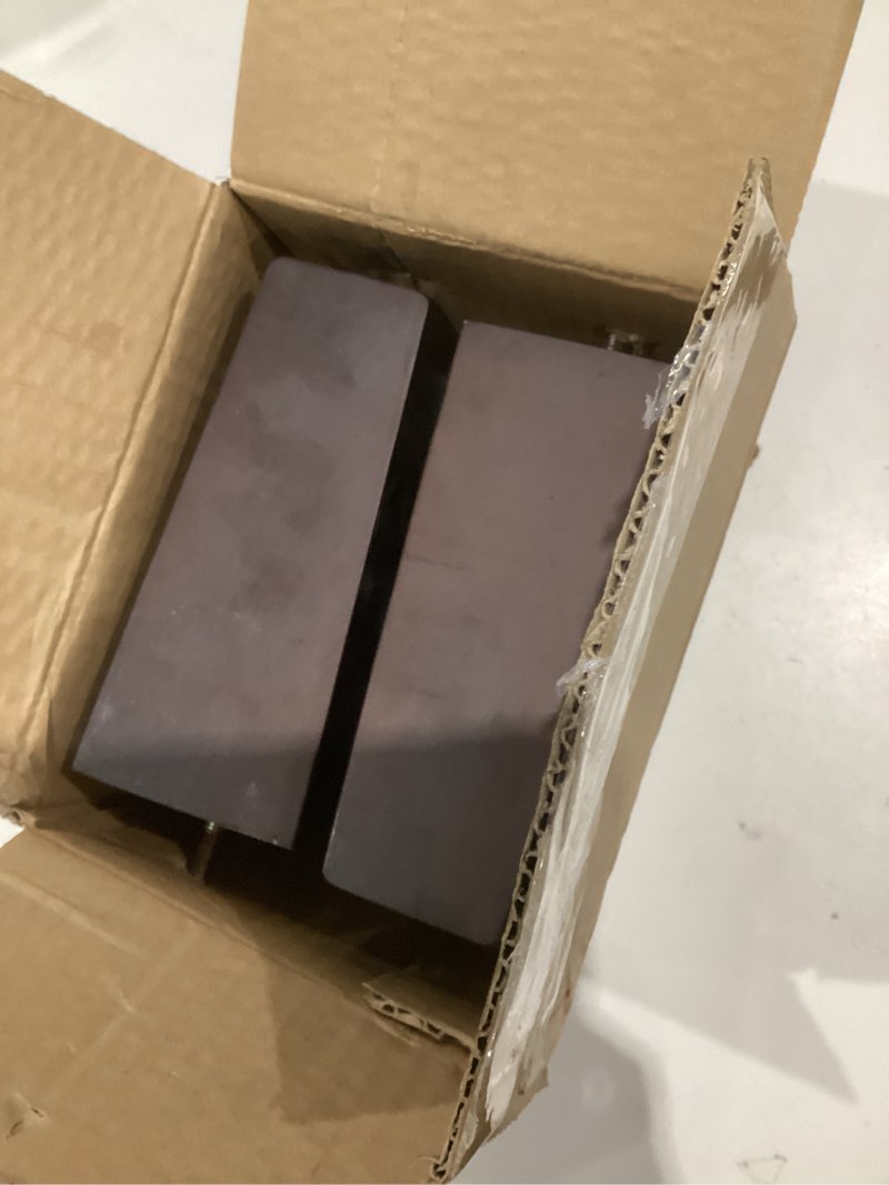 Condition photo showing As Is for vasgor set of 4 wood furniture legs (drill bit included) - square sofa legs, couch leg - brown mid-century modern replacement legs for armchair recliner coffee table dresser (6")