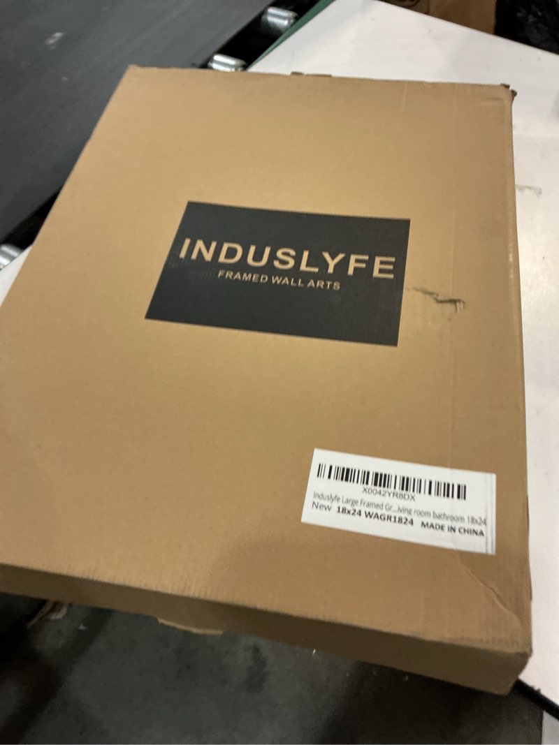 Condition photo showing New/Like New for Induslyfe Large Framed Grass Wall Art Canvas Decor Set of 3, Matisse Wall Art Framed Prints Posters Mid Century Modern Art, Aesthetic Floral Botanical wall art for bedroom, living room, bathroom 18x24