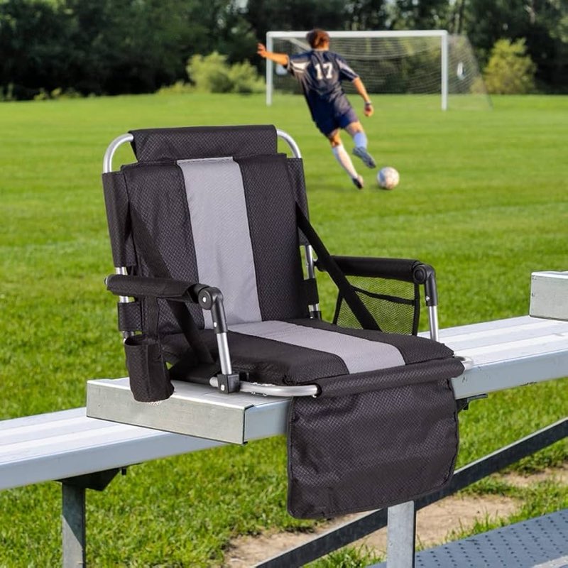 HIGH POINT SPORTS Foldable Stadium Seats for Bleachers with Back Support, Bleacher Seats Chairs with