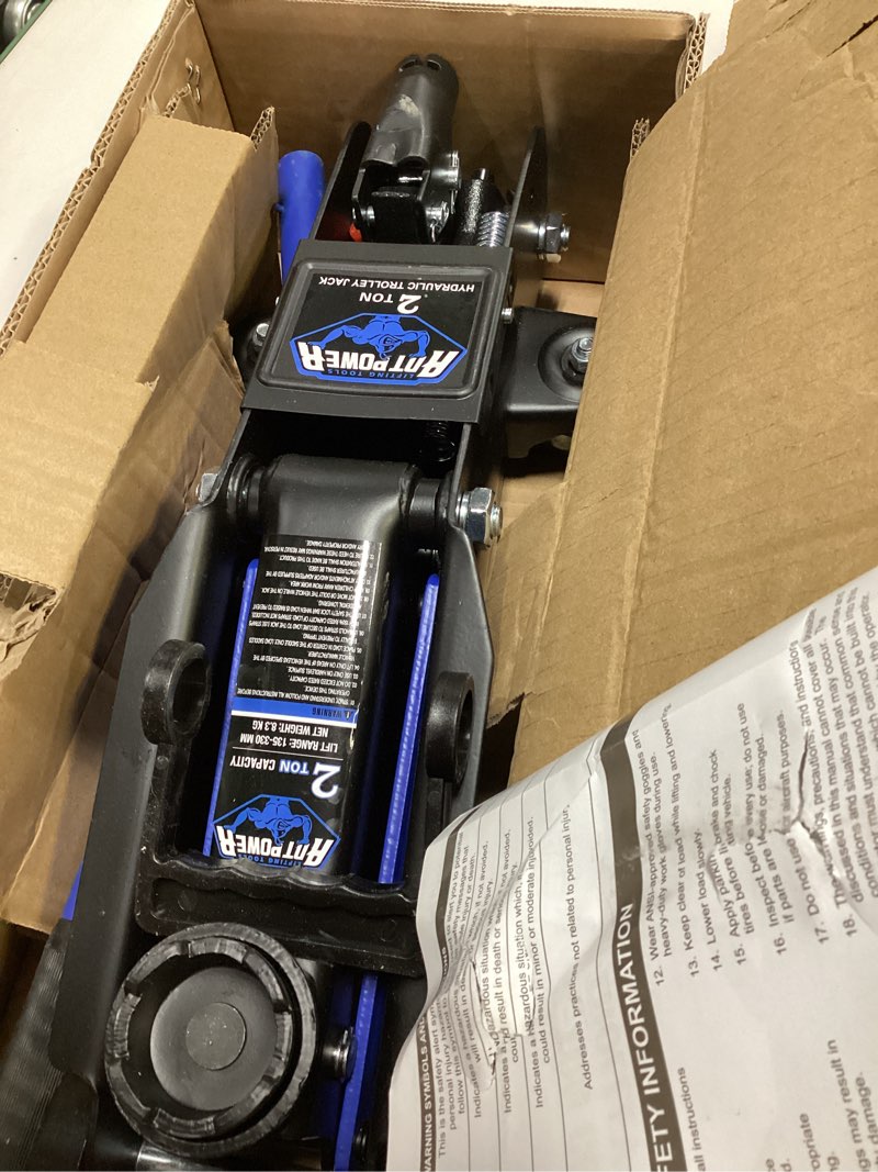 Condition photo showing Good Condition for antpower 2 ton floor jack,with wheels for secure lifting,fast lift floor jack, quick lift pump for sport utility vehicle,providing stable support for various cars,lifting range of 5.31" to 13" (2 ton)