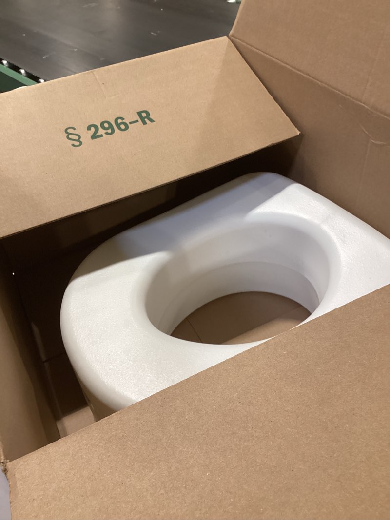 Condition photo showing Good Condition for carex toilet seat riser, adds 5 inches of height, elevated and raised toilet seat with 300 lbs capacity, standard riser for elderly and handicap, universal, slip-resistant, white 5 inch (pack of 1) toilet seat riser