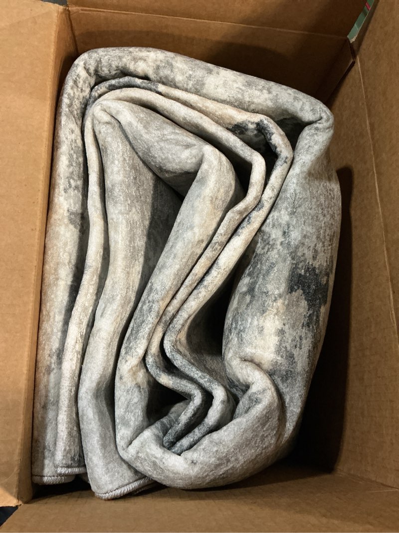 Condition photo showing Good Condition for Area Rugs 8x10 for Living Room: Washable Rug Modern Abstract Neutral Soft Non-Slip Low-Pile Indoor Large Carpet for Bedroom Dining Room Playroom Home Office (Black Grey Brown, 8'x10') Blackgreybrown 8' x 10' (Rectangular)