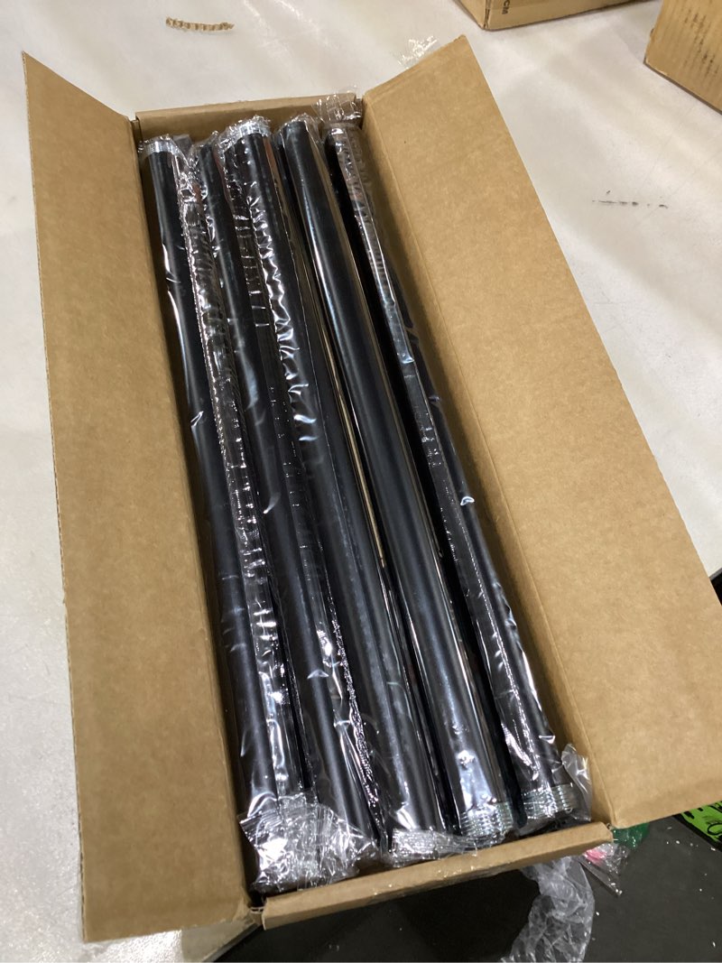 Condition photo showing New/Like New for Black Curtain Rods for Windows 66-120Inch(5.5-10ft) Heavy Duty French Return Rod, Wrap Around Blackout Curtain Rods, Long Adjustable Room Darkening Drapery Rod for Bedroom, Living Room Outdoor Patio Black 66"-120"