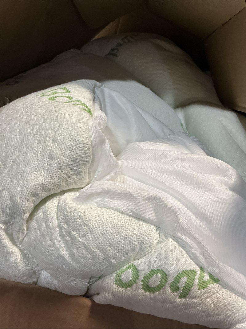 Condition photo showing As Is for WhatsBedding 4 Inch Memory Foam Mattress Topper King for Back Pain Relief, Filled with Breathable Gel Memory Foam, Fluffy Comfort Supportive Pillow Top Mattress Topper, 80x78x4in White King