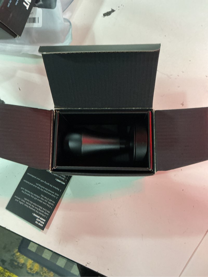 Condition photo showing Good Condition for normcore 58.5mm espresso coffee tamper v4 - titanium pvd coating ripple base - spring loaded tamper - 15lb / 25lb / 30lbs replacement springs - anodized aluminum handle and stand 58.5mm ripple base titanium