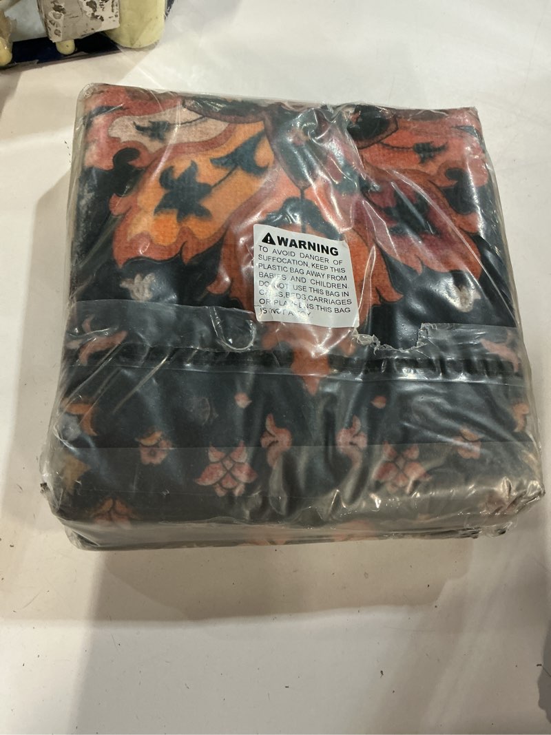 Condition photo showing New/Like New for Area Rugs 2'x3' Kitchen Rugs Entry Rug Small Rugs for Entryway Kitchen Bathroom Door Mat Indoor Entrance,Washable Non Slip, Black Colorful Floral Dark Tan Black/Colorful 2' x 3' (Rectangular)