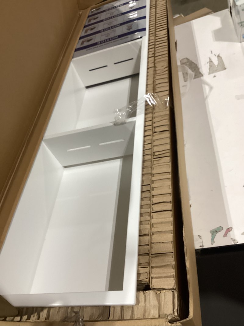 Condition photo showing Good Condition for stainless steel shower niche 8" x 36", no tile needed wall niche three-tier, recessed shower shelf for bathroom storage, matte white matte white 8" × 36"