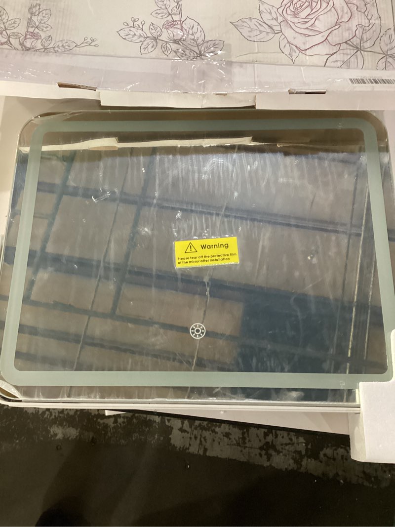 Condition photo showing New/Like New for MINISO Vanity Mirror with Lights and Bluetooth Speaker, 17.7" x 13.8" LED Makeup Mirror, Light & Brightness Smart Sensor, Aluminum Alloy Metal White Frame, with 10X Magnifying Glass Round-angle(bluetooth) 17.7"L x 13.8"W