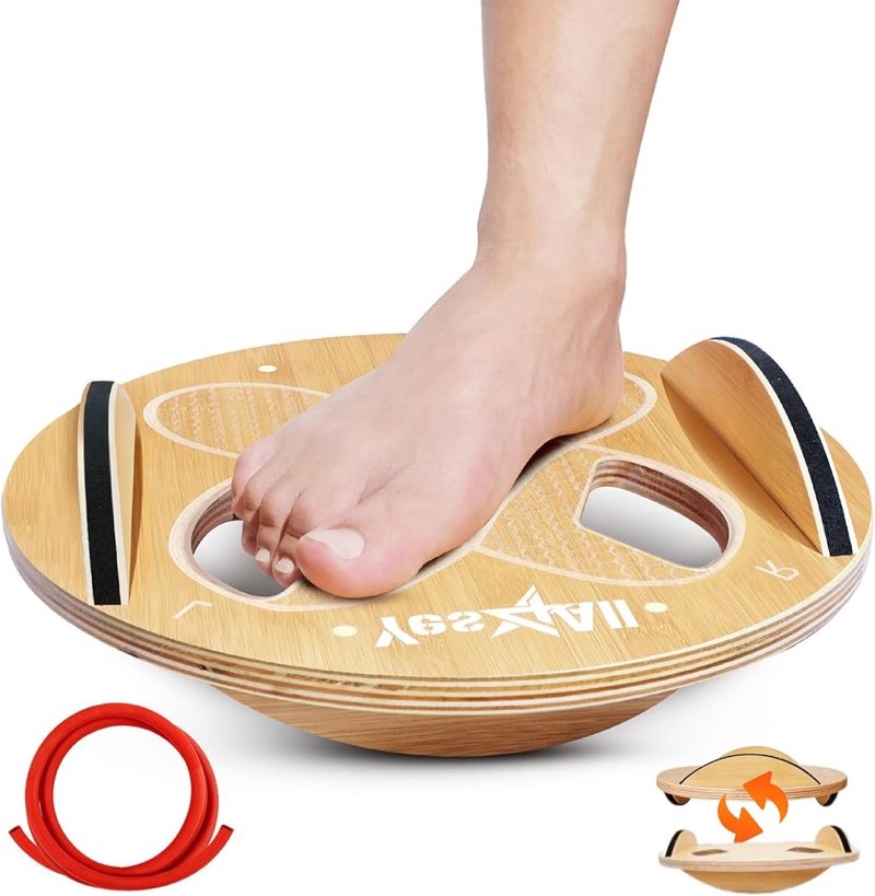 yes4all upgraded foot toes balance board for adults - wobble board trainer for restoration, balance 