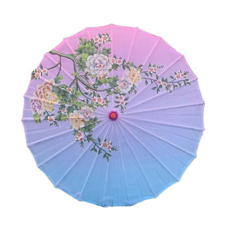 33"Rainproof Windproof Handmade Chinese Oiled Paper Umbrella Parasol Classical Painting Dancing Prop