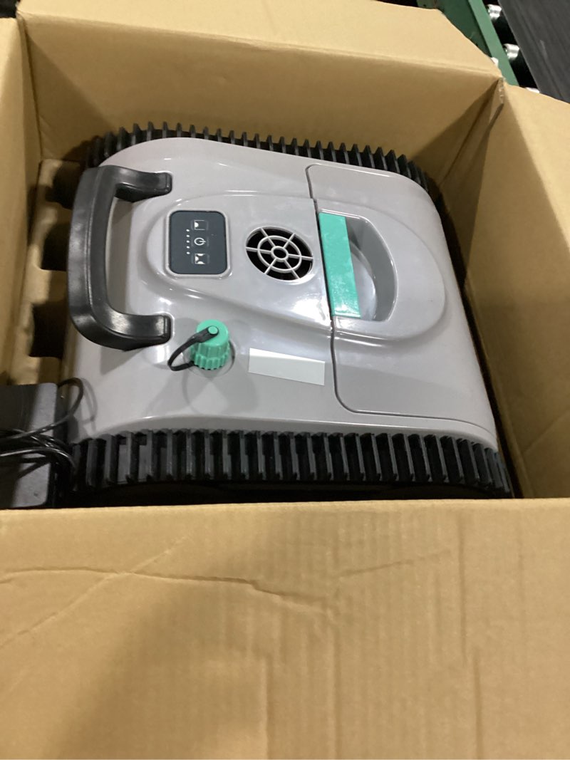 Condition photo showing New/Like New for cordless pool cleaner robot for wall & waterline cleaning, automatic pool vacuum cleaner for inground & above ground pools up to 3200 sq.ft, 120 mins runtime, ipx8 waterproof teal