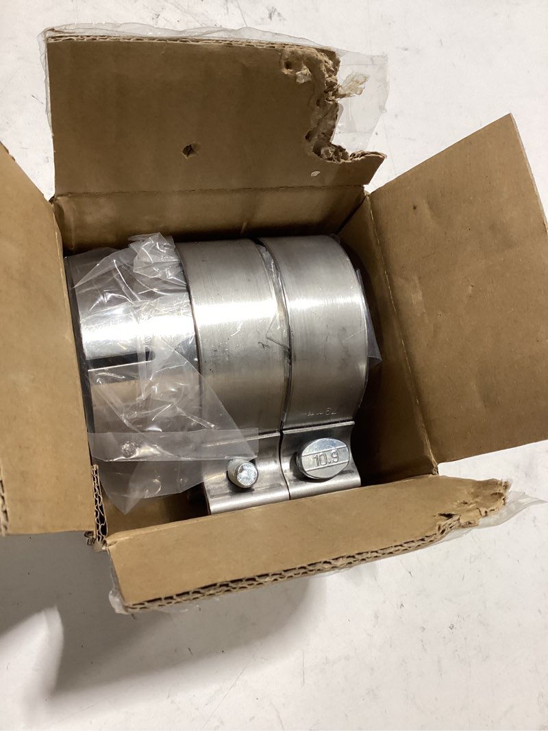 Condition photo showing Good Condition for polished stainless steel 3" id to 3" id exhaust adapter with clamps,id 3 inch exhaust reducer connector pipe/w clamps, 4'' length exhaust coupler,universal fitment 3" id-3" id