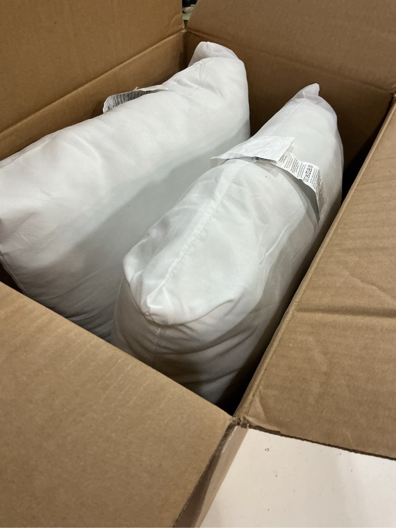 Condition photo showing Good Condition for amazon basics square hypoallergenic down alternative pillow insert, machine washable, softness and support, 20 inch, 2-pack 20 x 20 inches 2 pack