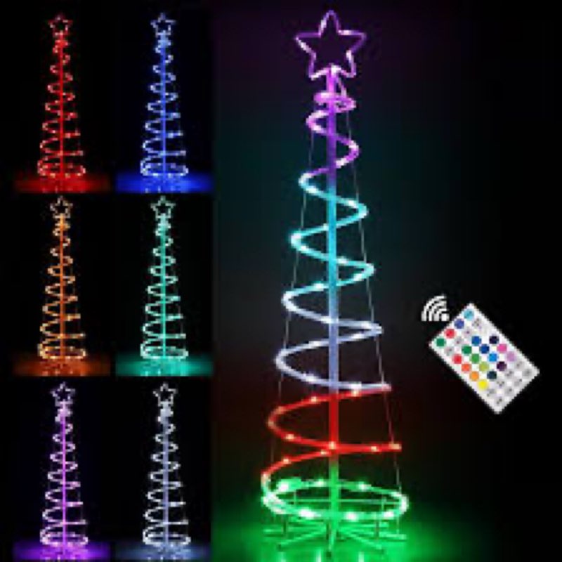 ousheng 16 color spiral christmas tree outdoor christmas decorations, led lighted artificial tree de
