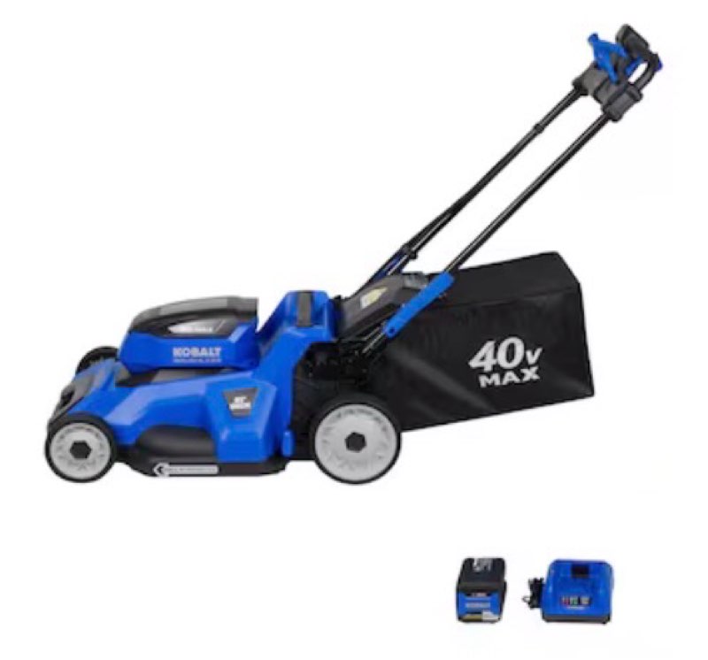kobalt 40-volt 21-in self-propelled battery walk mower (battery and charger included)