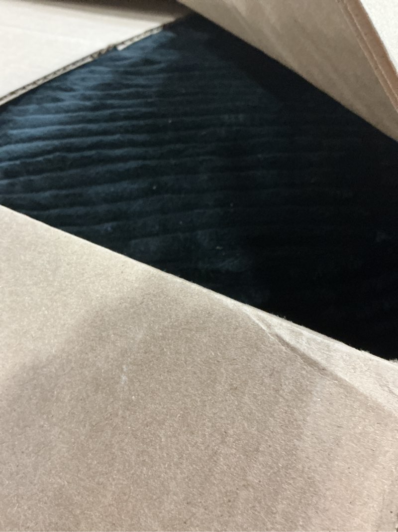 Condition photo showing Good Condition for as awesling round ottoman foot rest pouf for living room couch - soft plush hassock black 20"d x 20"w x 15"h