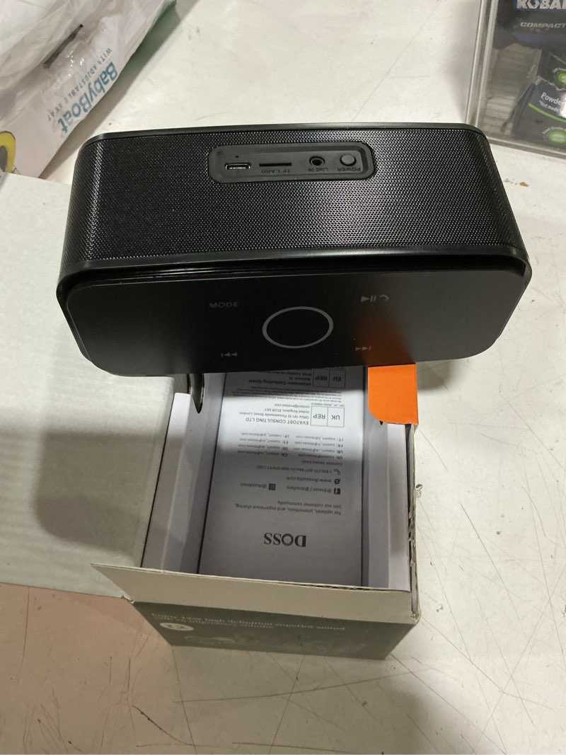 Condition photo showing Good Condition for doss soundbox touch wireless bluetooth speaker-12w hd sound with rich bass, ipx5 waterproof, 20h playtime, handsfree, for gatherings, home, office, outdoor, travel-black black modern