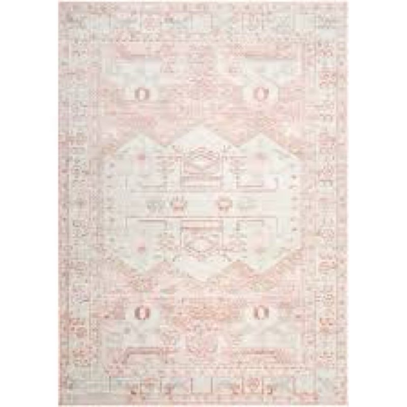 7 (ft) Flatweave Polypropylene Blush Rectangular Indoor Medallion Global Spot Clean Only Pet Friendly Area rug
