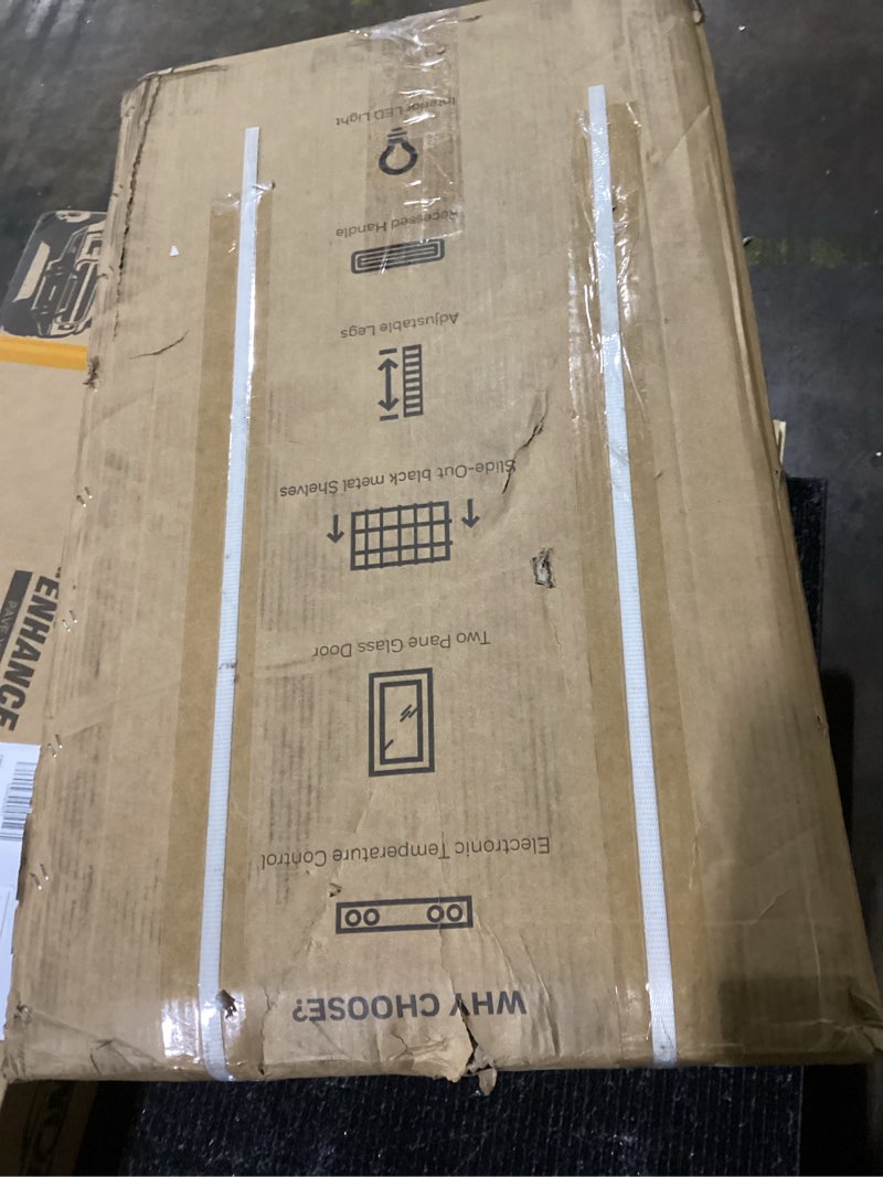 Condition photo showing Good Condition for Honeywell Beverage Refrigerator and Cooler, 116 Can Mini Fridge with Glass Door for Soda Beer or Wine for Office or Bar with Adjustable Removable Shelving, Commercial Grade