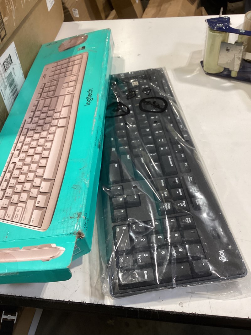 Condition photo showing As Is for logitech mk270 wireless keyboard and mouse combo for windows, 2.4 ghz wireless, compact mouse, 8 multimedia and shortcut keys, 2-year battery life, for pc, laptop - rose rose 1 pack combo