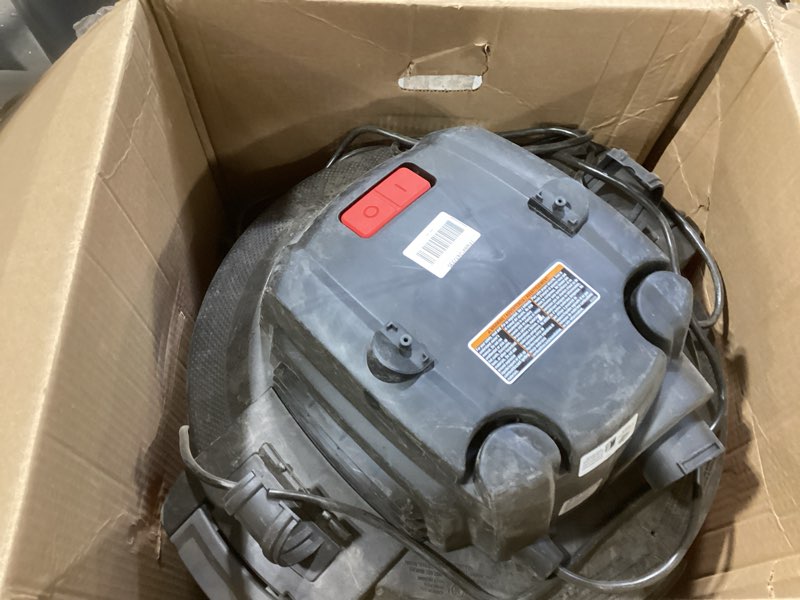 Condition photo showing As Is for CRAFTSMAN CMXEVBE17595 16 Gallon 6.5 Peak HP Wet Dry Vac, Heavy-Duty Shop Vacuum Wet and Dry with Filter, Dust Bag, Hose and Attachments for Home Projects & Renovations 16 Gallon 6.5 Peak HP w/Filter, Dust Bag, Hose