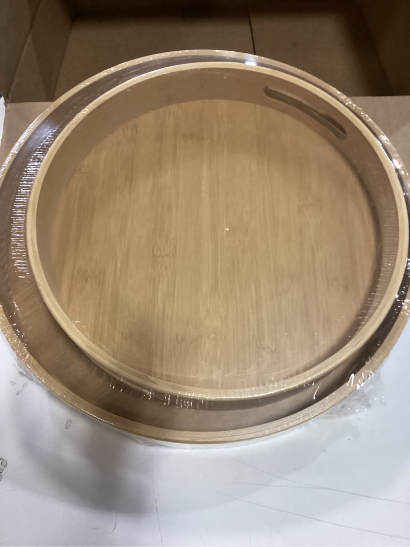 Condition photo showing Good Condition for Set of 2, Vietnam round bamboo serving set of 2