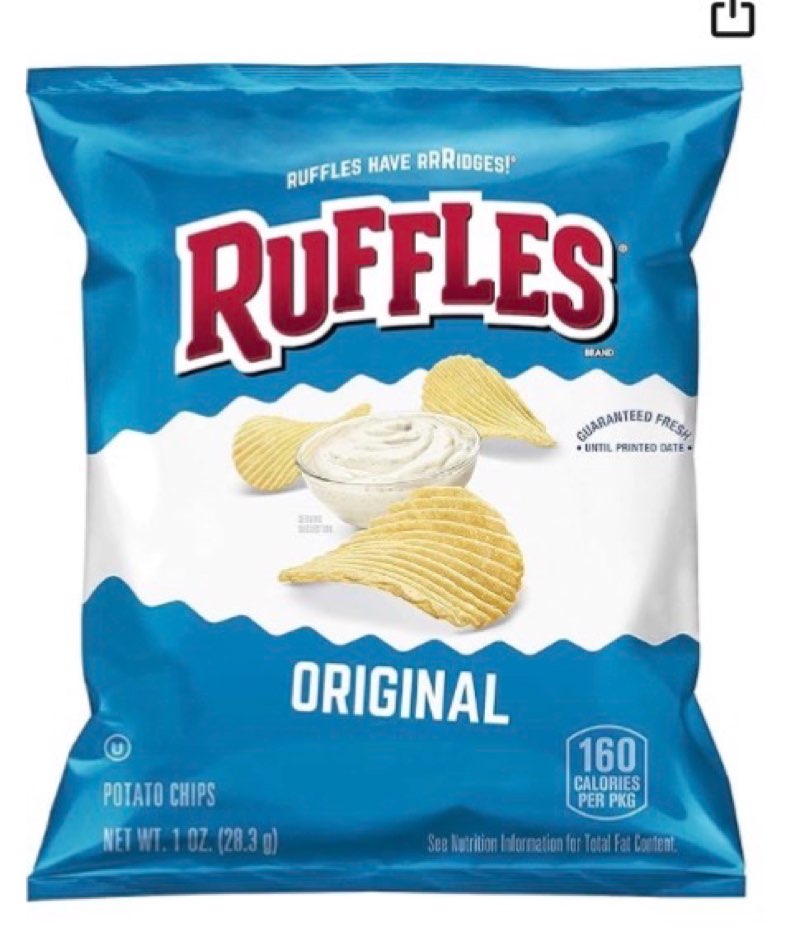 ruffles original potato chips, 1 ounce (pack of 40)