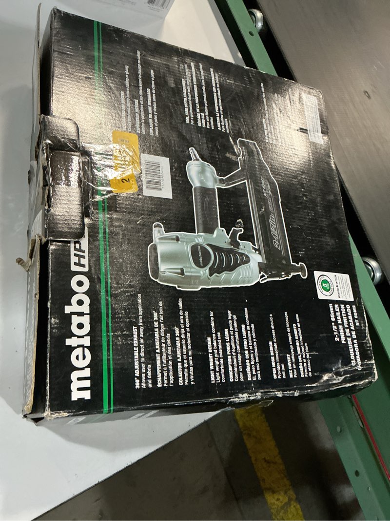 Condition photo showing As Is for Metabo HPT Finish Nailer with Air Duster, Pro-Preferred Pneumatic Power Nailers, Ideal for Molding, Chair Rail, and Cabinetry, Lightweight 3.7 lbs, 16 Gauge, 1? to 2-1/2? Finish Nails, NT65M2S NT65M2S Only