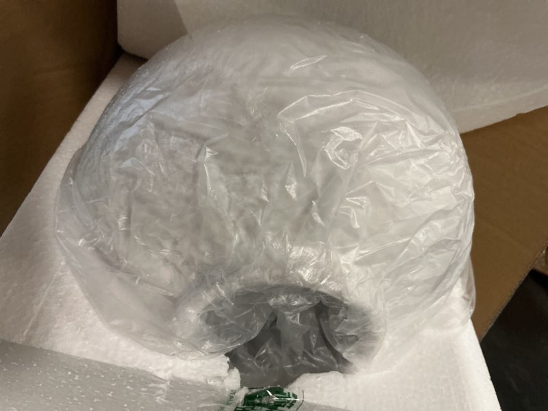 Condition photo showing Good Condition for Handemade Large Round Vase for Centerpieces, White Rustic Vase Farmhouse Decor, Distressed Textured for Home Decorations, Earthy Room Decor Aesthetic, Stone Look Ceramic Clay Pottery, 10 inch