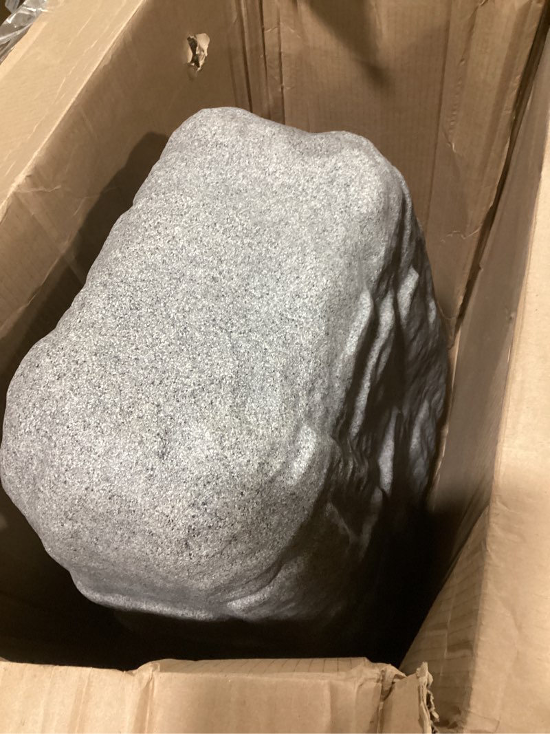Condition photo showing Good Condition for sunnydaze polyresin landscape rock cover with stakes - septic cover artificial stone - lightweight well cover rock - includes 3 metal stakes - gray - 21.5 inches h