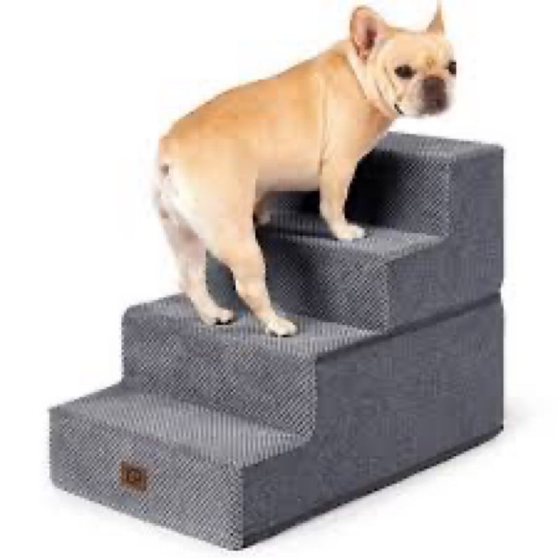 EHEYCIGA Dog Stairs for Bed 18" H, 4-Step Dog Steps for High Bed, Pet Steps for Small Dogs and Cats,