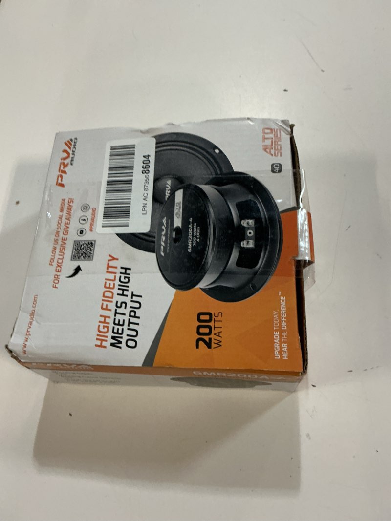 Condition photo showing New/Like New for prv audio 6.5 inch shallow midrange speaker, 6mr200a-4, 200 watts, 4 ohm shallow mount car audio slim speaker, 1.5 in voice coil, compact for doors (single) 1 speaker 4 ohm