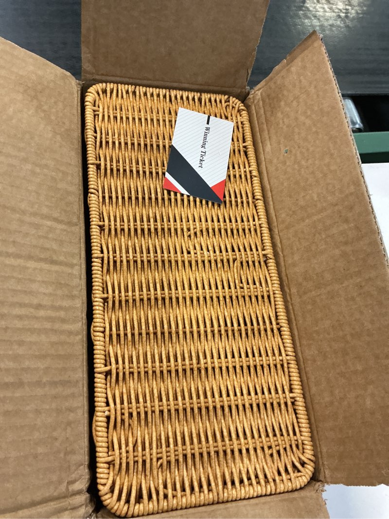Condition photo showing New/Like New for 2pcs cable management box, handmade rattan cable organizer, open slots cords hider box cord basket under desk cord organizer for computer router usb hub & power strip 13.0" (l) x 5.5" (w) x 5.1" (h) - 2 pack