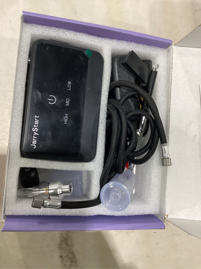 Condition photo showing Good Condition for jarrystart airbrush kit with air compressor, intuitive 50 psi high pressure air brush with 0.2/0.3/0.5mm nozzles & cleaning sets, perfect for modeling, painting, nails, makeup, cake decorating black