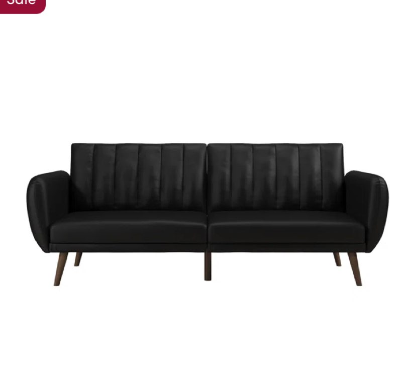 brittany 81.5'' vegan leather convertible sofa