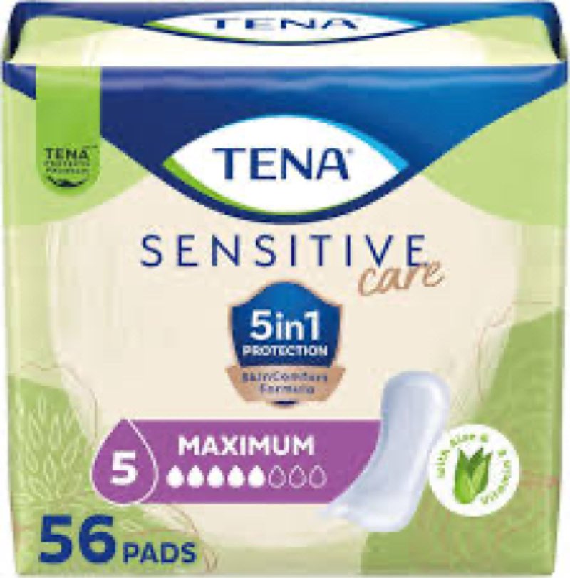 TENA Sensitive Care Incontinence Pads for Women, Bladder Control & Postpartum, Maximum Absorbency, L